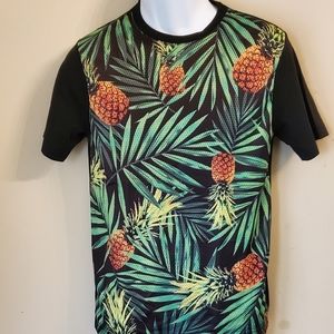 Hybrid & Company Black Tropical Pineapple Tee